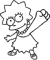 coloriage simpson lisa leve le poing